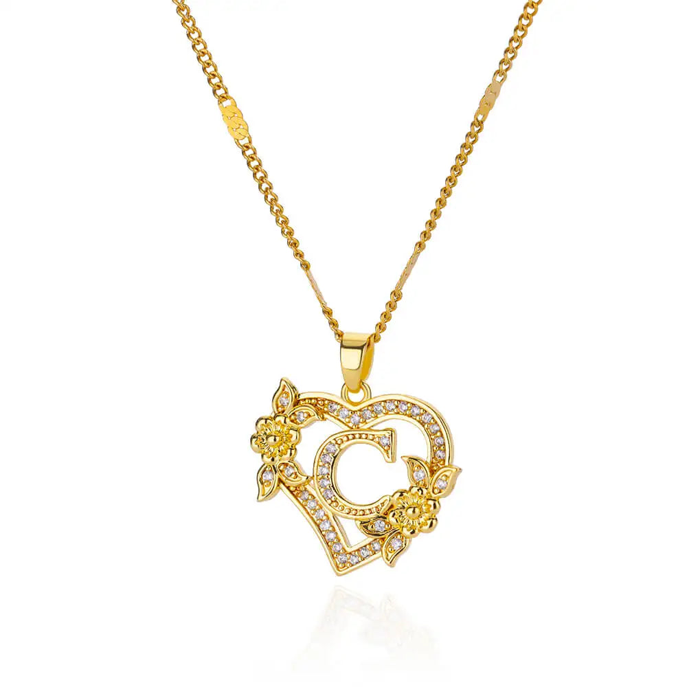 Zircon Flower Heart Necklaces for Women
