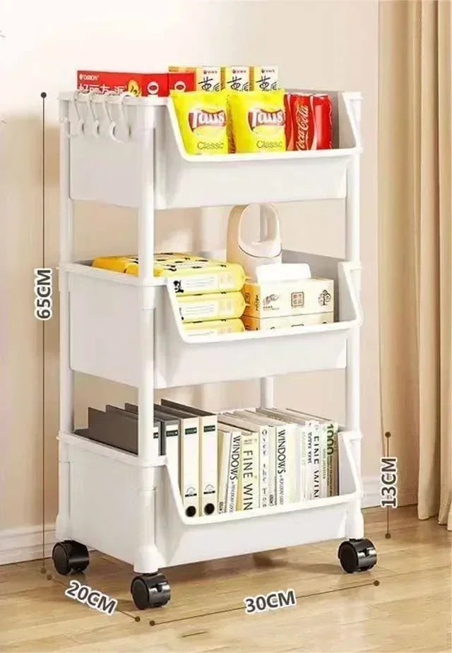 Trolley Bookshelf Kitchen Storage Rack KitchenCornerNarrow Slit StorageCabinetBathroom Living Small Multi-layer Simple Bookshelf