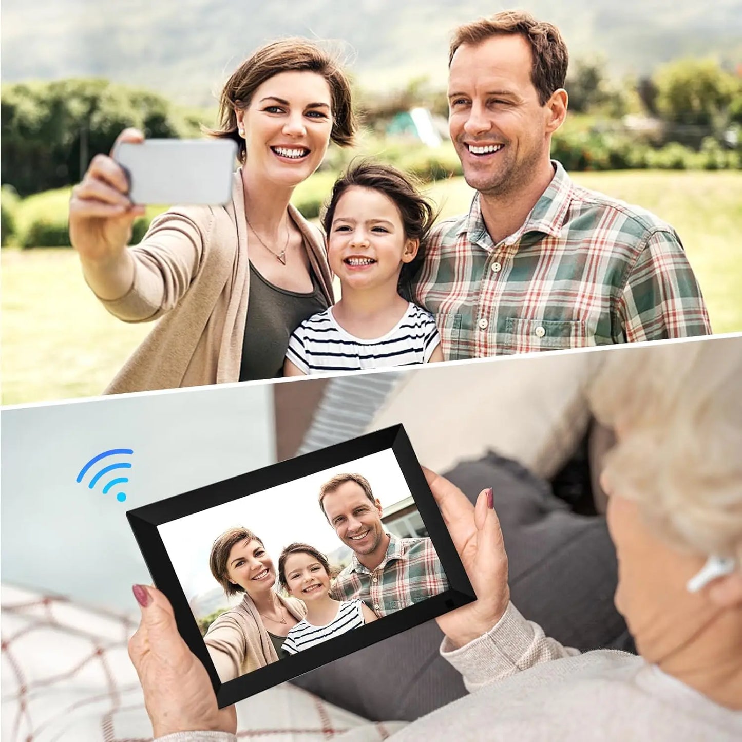 Fast ship Christmas/new year/birthday/wedding gift 10.1 inch 40000 photos storage Frameo WiFi Digital Photo Picture Frames