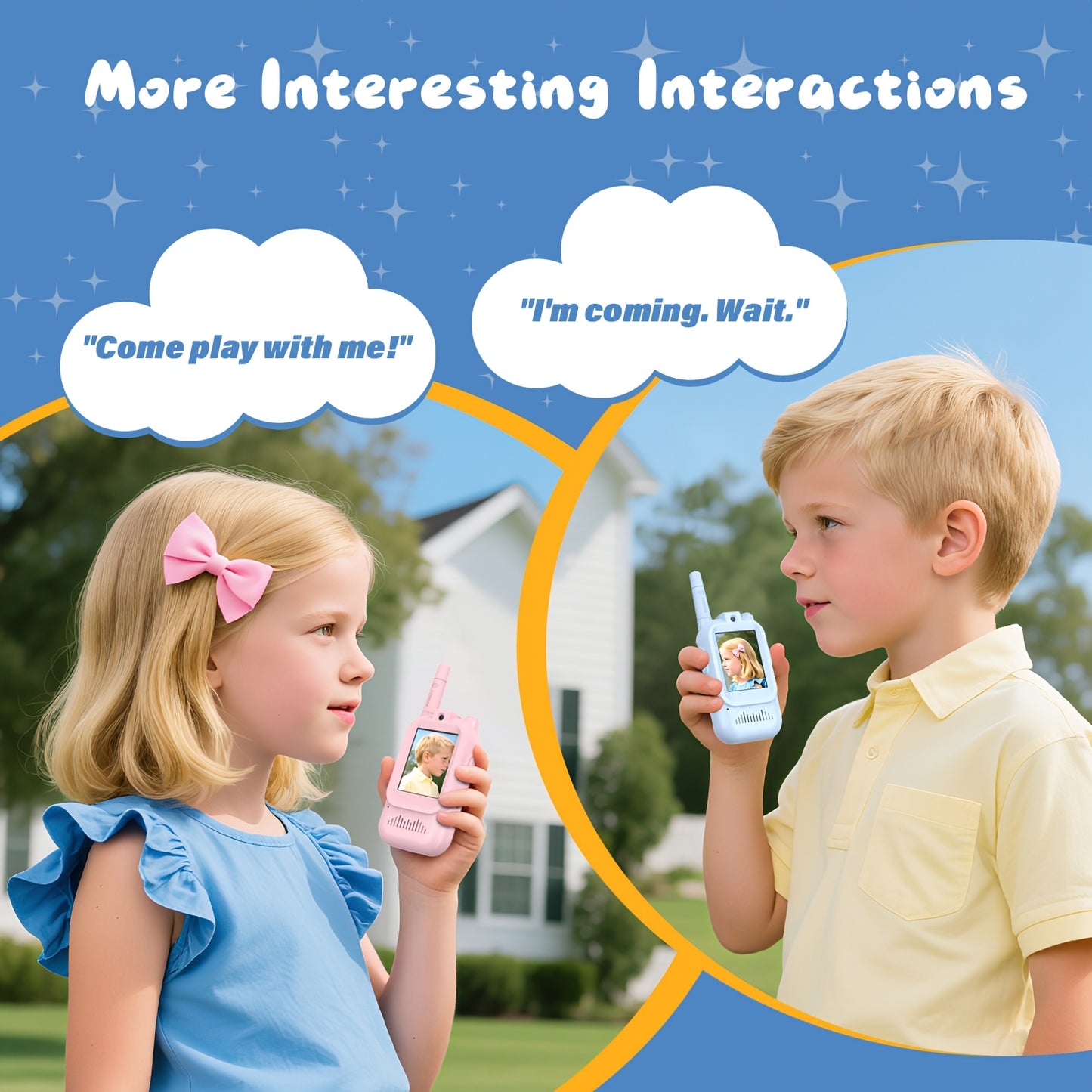 2pcs Walkie Talkie For Kids With HD Camera