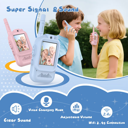 2pcs Walkie Talkie For Kids With HD Camera