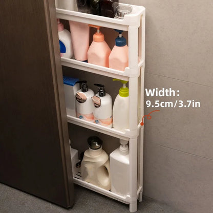 Behind The Door Storage Cabinet Bathroom and Kitchen Storage Rack Multi-layer Narrow Cabinet Space Saving Trolley Storage Rack