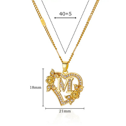 Zircon Flower Heart Necklaces for Women