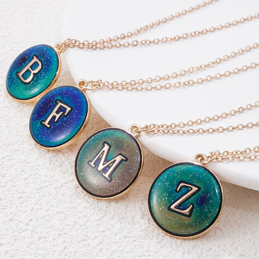 Alloy Necklace 26 English Letters Enamel Colors Colliers Femmes Women's Gold Plated Chain Necklaces for Ladies