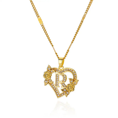 Zircon Flower Heart Necklaces for Women