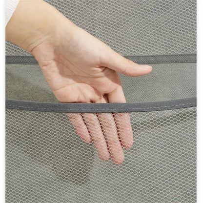 Behind the Door Toy Hanging Bag Foldable Doll Storage Bag Tidy Minimalism Wall Mounted Transparent Mesh Dust Proof Organizer Bag