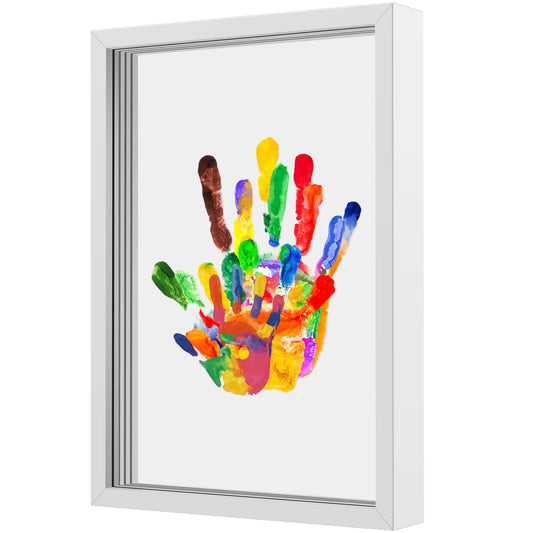 Family Handprint Kit Clear DIY Handmade Keepsake Wooden Frame Newborn Keepsake Baby Handprint and Footprint Kit for Parents