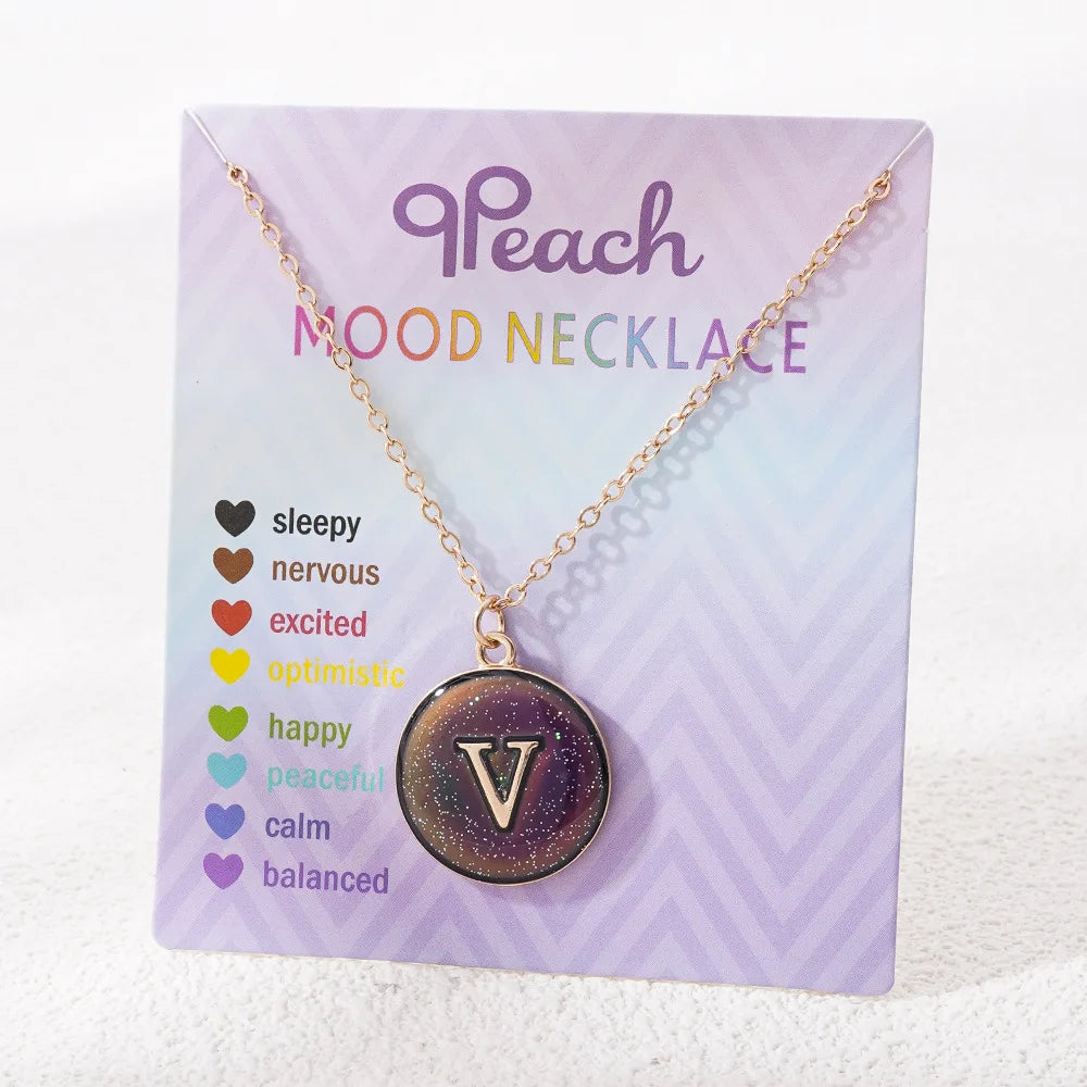 Alloy Necklace 26 English Letters Enamel Colors Colliers Femmes Women's Gold Plated Chain Necklaces for Ladies