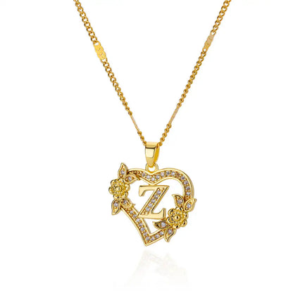 Zircon Flower Heart Necklaces for Women