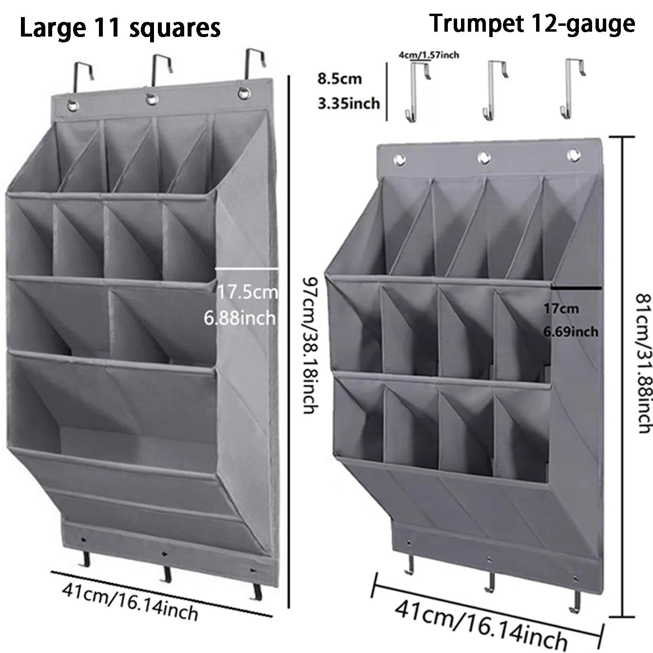 Multi-pockets Wall Storage Bag Large Over Door Hanging Shoe Organiser Behind Doors with 4 Metal Hooks Shoes Rack Storage Bags