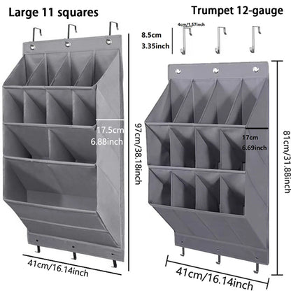 Multi-pockets Wall Storage Bag Large Over Door Hanging Shoe Organiser Behind Doors with 4 Metal Hooks Shoes Rack Storage Bags