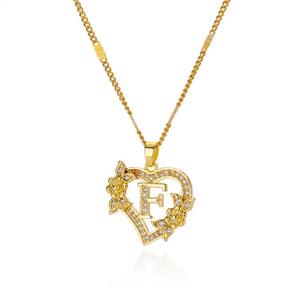 Zircon Flower Heart Necklaces for Women