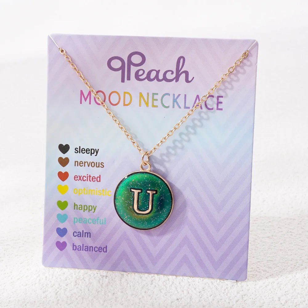 Alloy Necklace 26 English Letters Enamel Colors Colliers Femmes Women's Gold Plated Chain Necklaces for Ladies