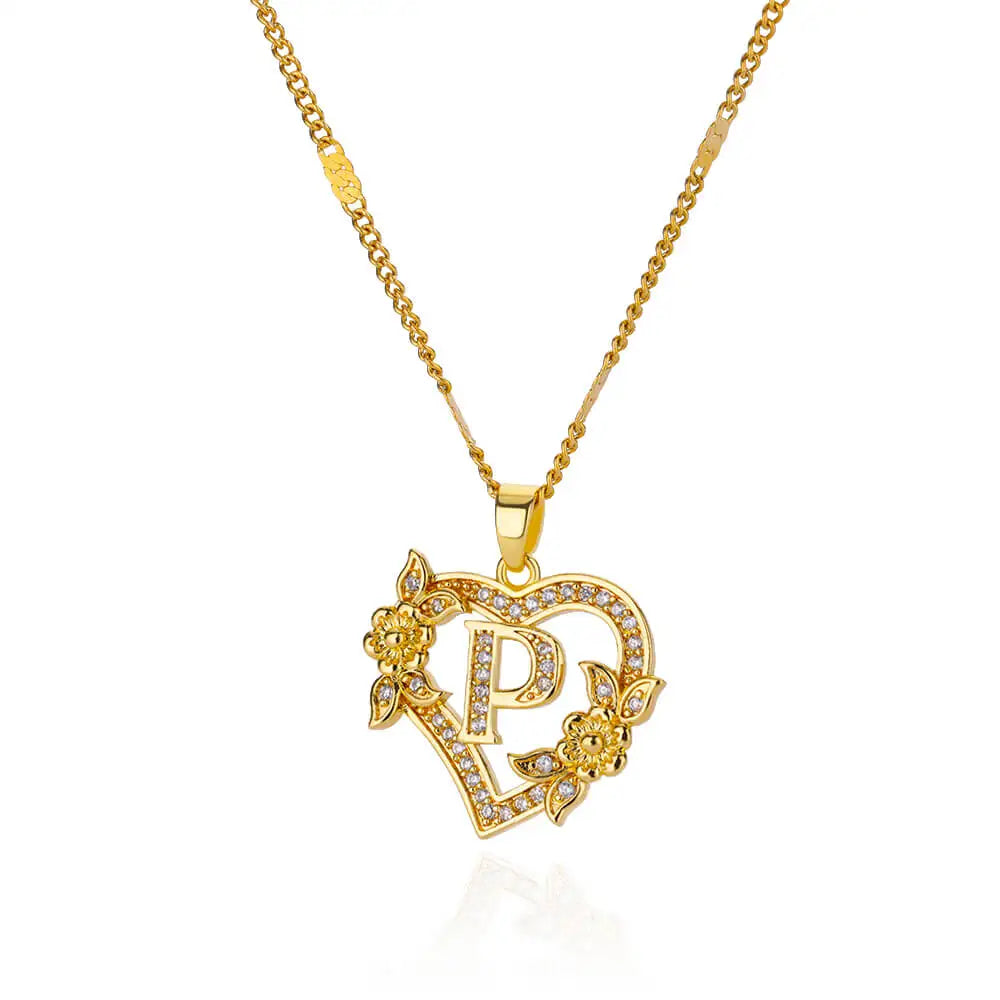 Zircon Flower Heart Necklaces for Women