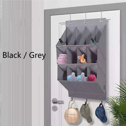 Multi-pockets Wall Storage Bag Large Over Door Hanging Shoe Organiser Behind Doors with 4 Metal Hooks Shoes Rack Storage Bags