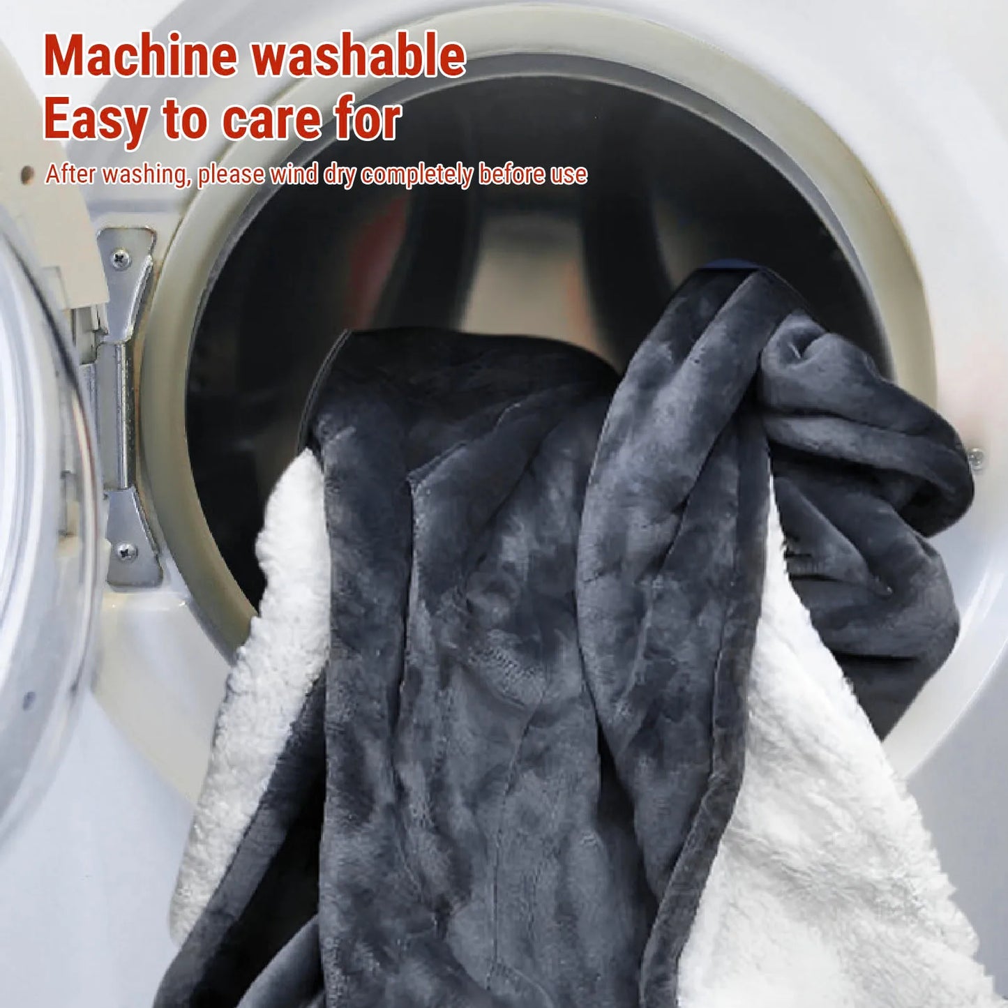 Wearable Heated Blanket with Sleeves, Hood & Foot Pocket (50×70 inch)