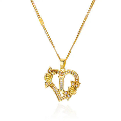 Zircon Flower Heart Necklaces for Women