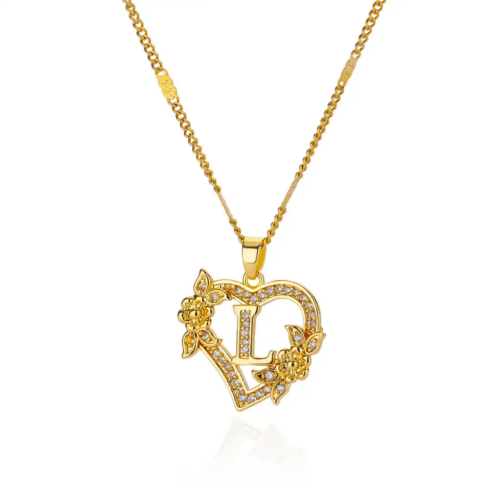 Zircon Flower Heart Necklaces for Women