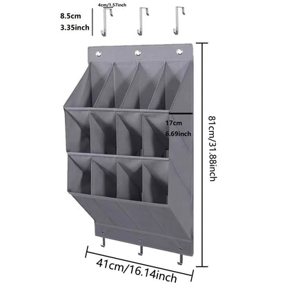 Multi-pockets Wall Storage Bag Large Over Door Hanging Shoe Organiser Behind Doors with 4 Metal Hooks Shoes Rack Storage Bags