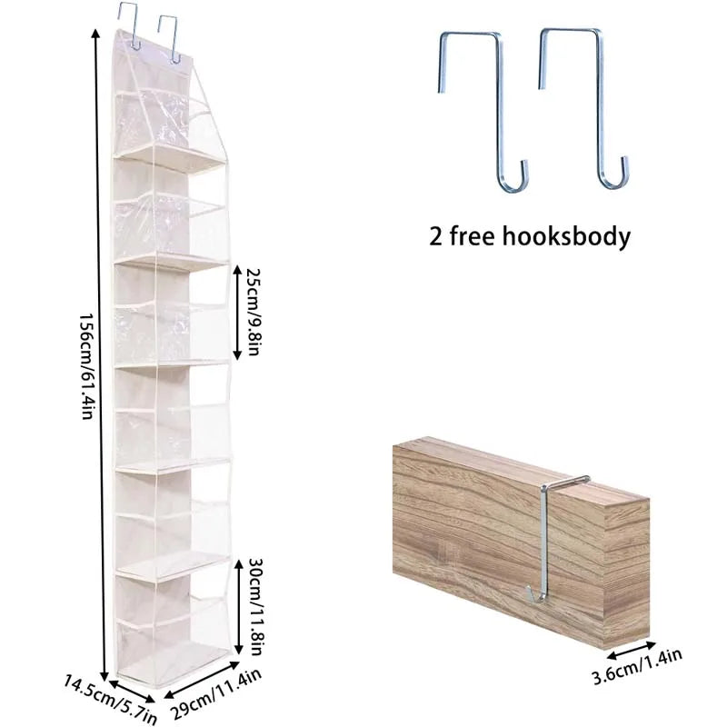 Multi-functional Fabric Hanging Bag for Behind the Door Multi-layer Storage Hanging Bag Miscellaneous Organizer Storage Hanging