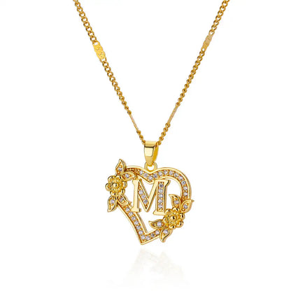 Zircon Flower Heart Necklaces for Women