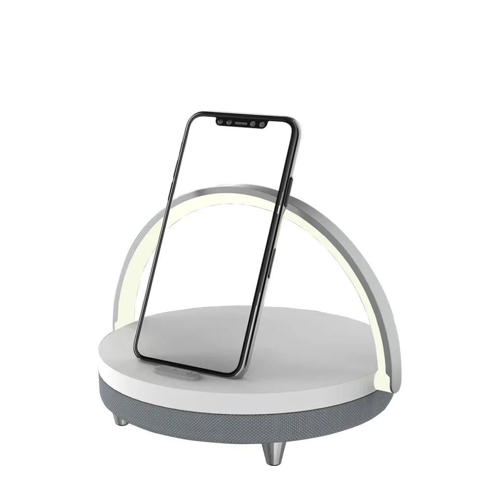 Bluetooth Speaker  15W High Power Fast Charging for IPhone 14 Easy Touch Wireless Charge S21Pro Wood Wireless Chargers LED Lamp