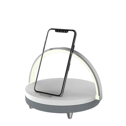 Bluetooth Speaker  15W High Power Fast Charging for IPhone 14 Easy Touch Wireless Charge S21Pro Wood Wireless Chargers LED Lamp