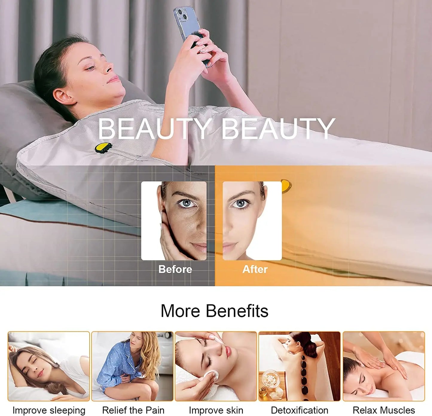 2 Zones Thermal Sauna Blanket Weight Loss