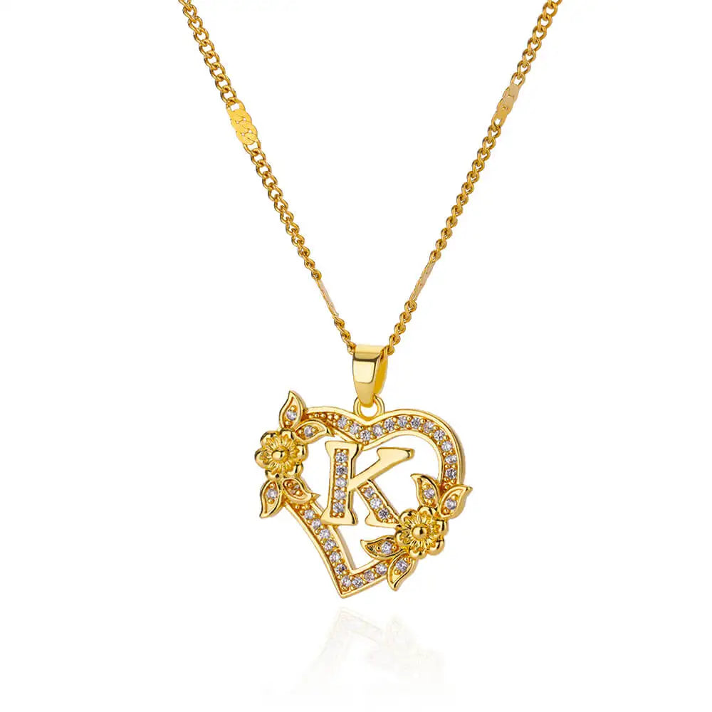 Zircon Flower Heart Necklaces for Women