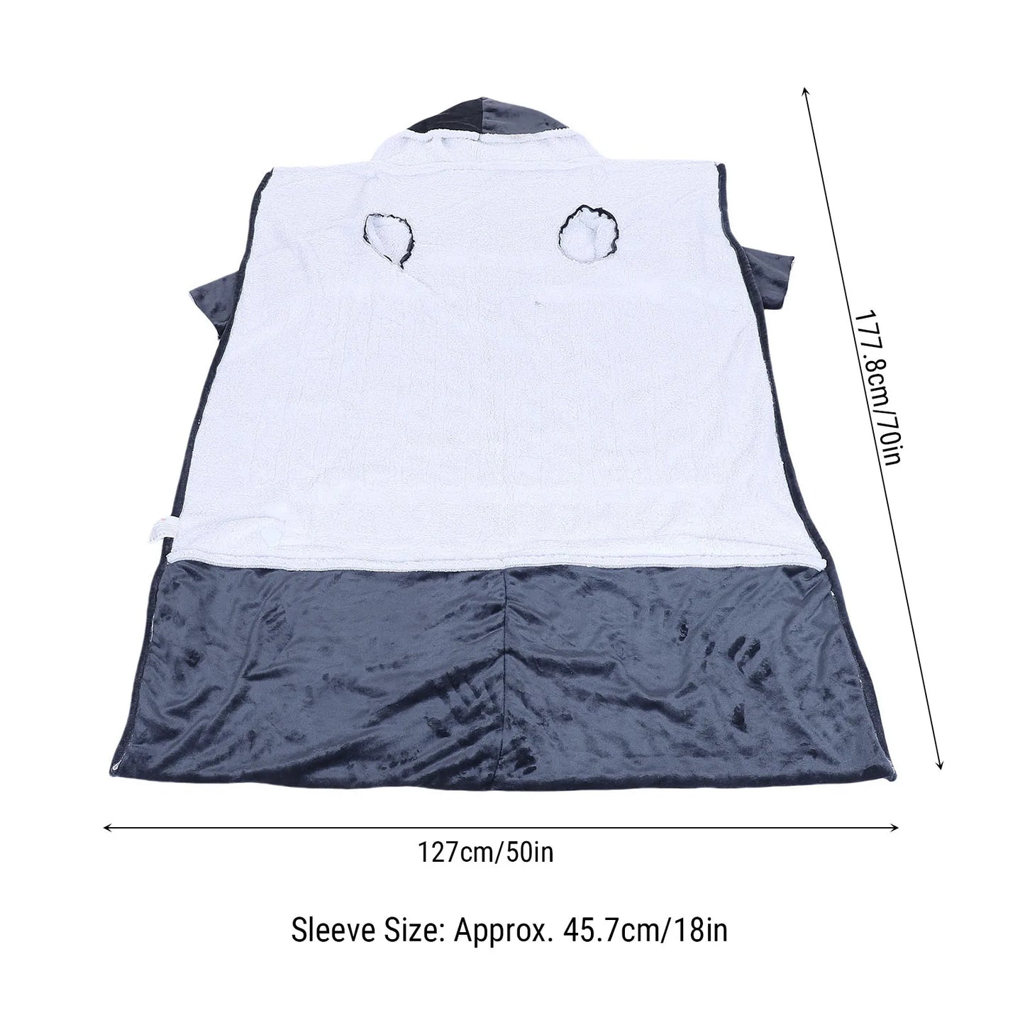 Heated Blanket with Sleeves Hood and Foot Pocket