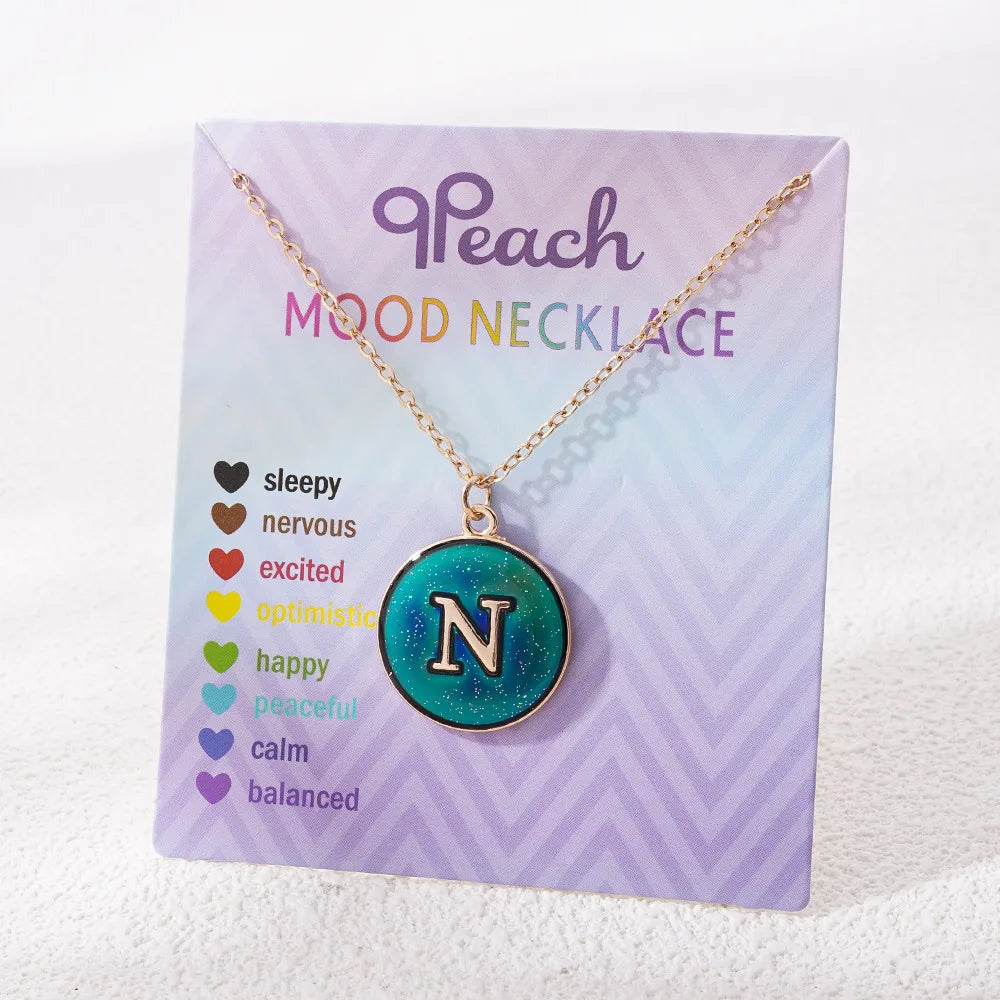 Alloy Necklace 26 English Letters Enamel Colors Colliers Femmes Women's Gold Plated Chain Necklaces for Ladies