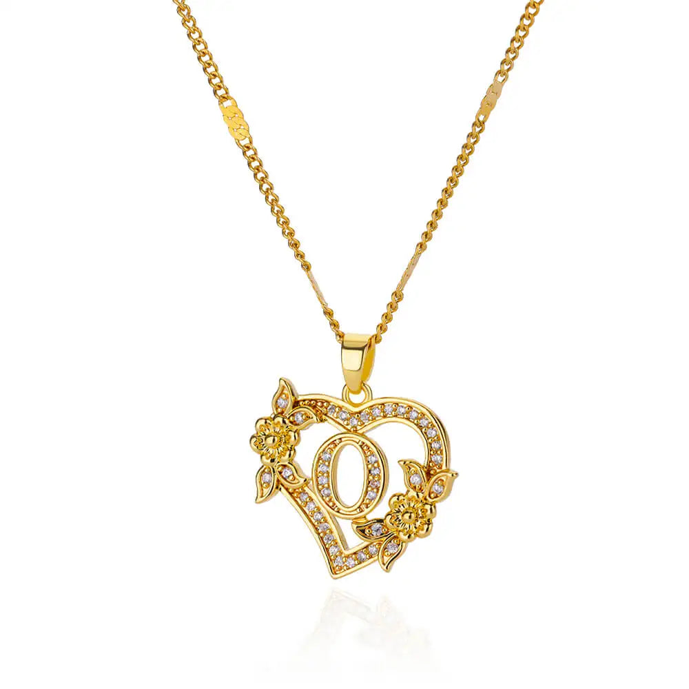 Zircon Flower Heart Necklaces for Women