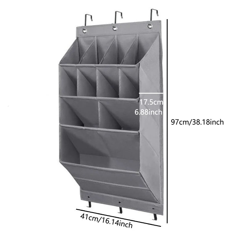 Multi-pockets Wall Storage Bag Large Over Door Hanging Shoe Organiser Behind Doors with 4 Metal Hooks Shoes Rack Storage Bags