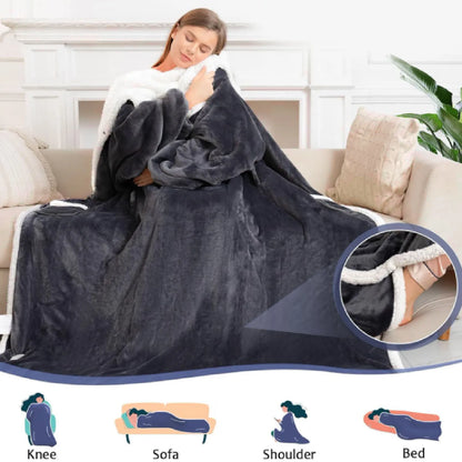 Wearable Heated Blanket with Sleeves, Hood & Foot Pocket (50×70 inch)