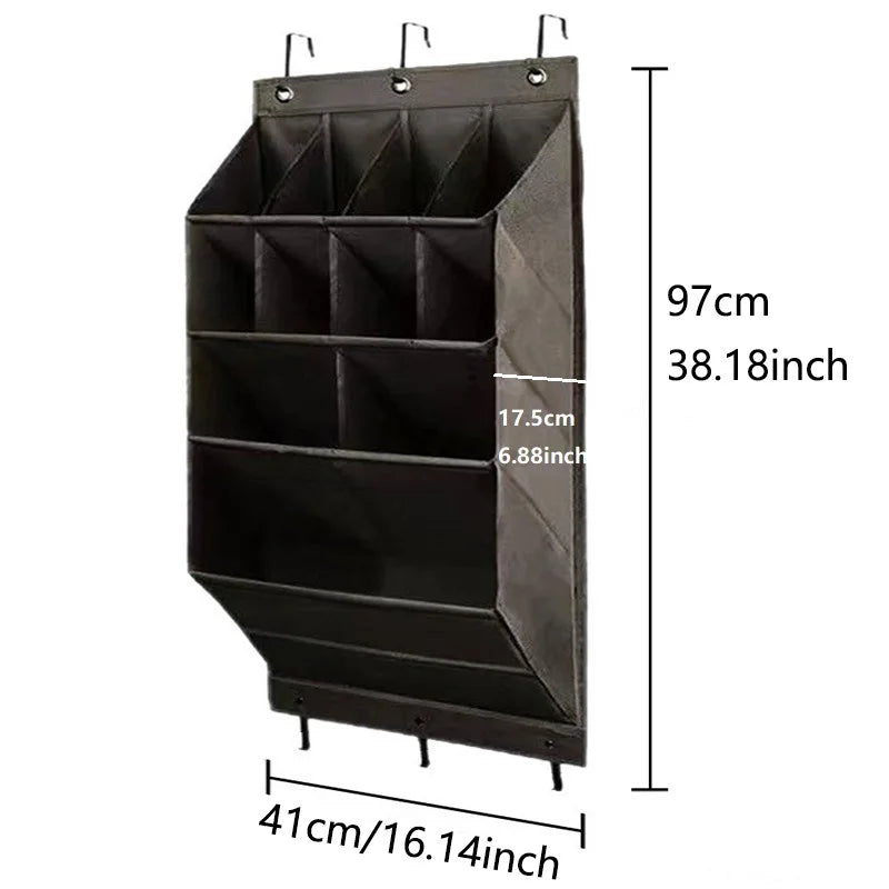 Multi-pockets Wall Storage Bag Large Over Door Hanging Shoe Organiser Behind Doors with 4 Metal Hooks Shoes Rack Storage Bags