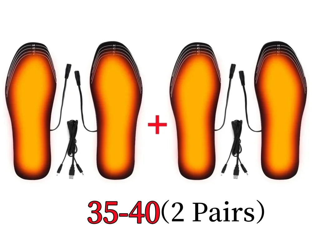 USB Rechargeable Heated Insoles Size 35-46 DIY Customizable Electric Heated Shoes Pad for Outdoor Skiing Winter Foot Warmers