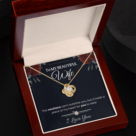 To My beautiful Wife - Love Knot Necklace Gift Set