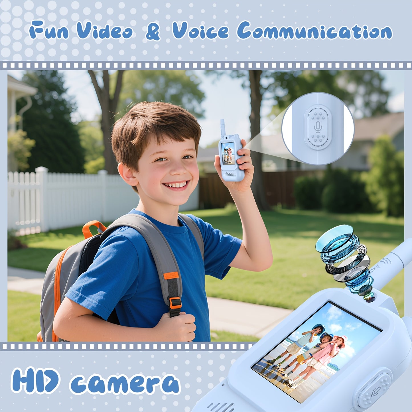 2pcs Walkie Talkie For Kids With HD Camera