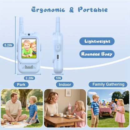 2pcs Walkie Talkie For Kids With HD Camera